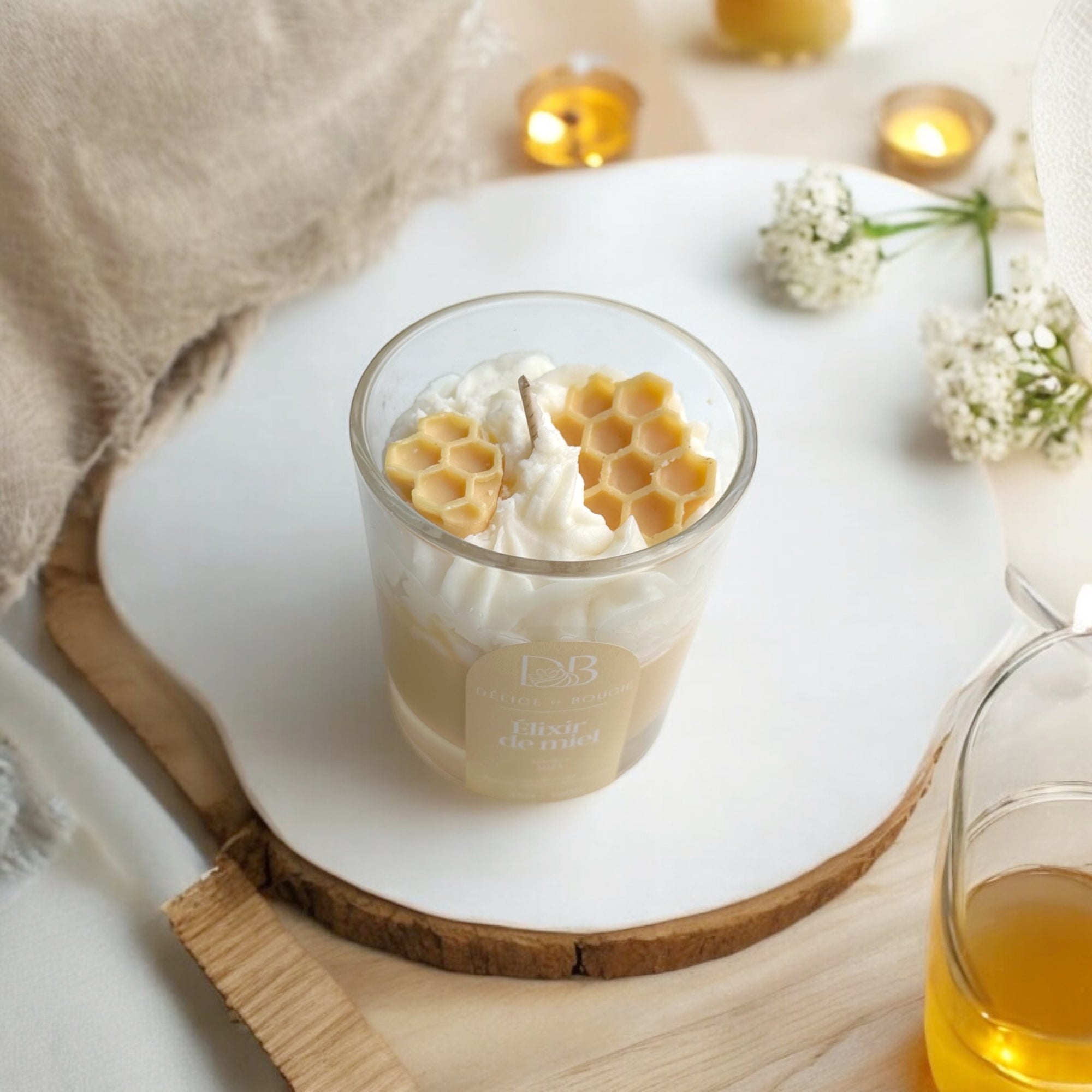 Personnalise moi | Bougie chantilly | Elixir de miel