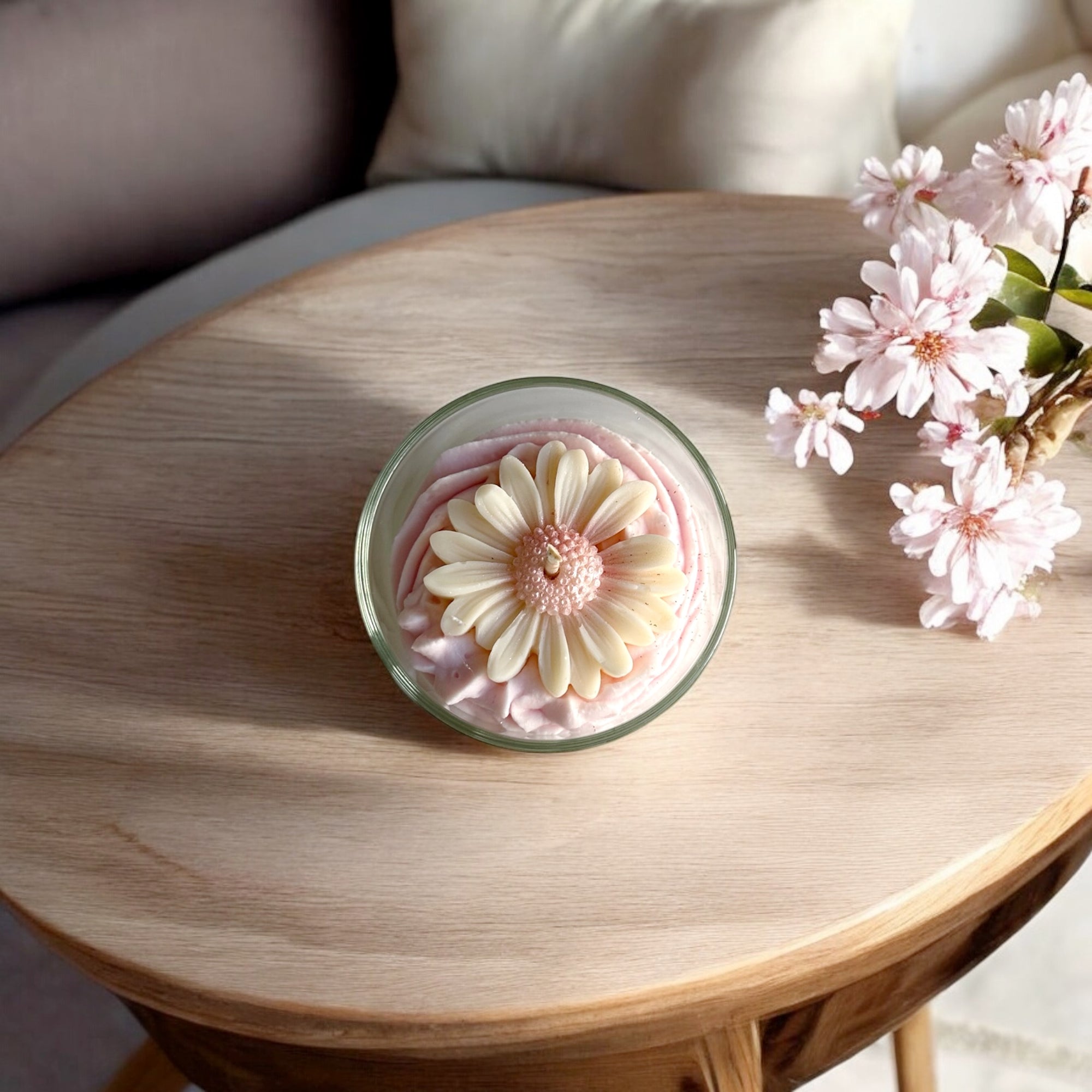 Personnalise moi | Bougie chantilly | Flower | Fleur de cerisier