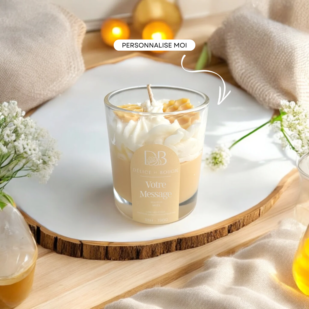 Personnalise moi | Bougie chantilly | Elixir de miel