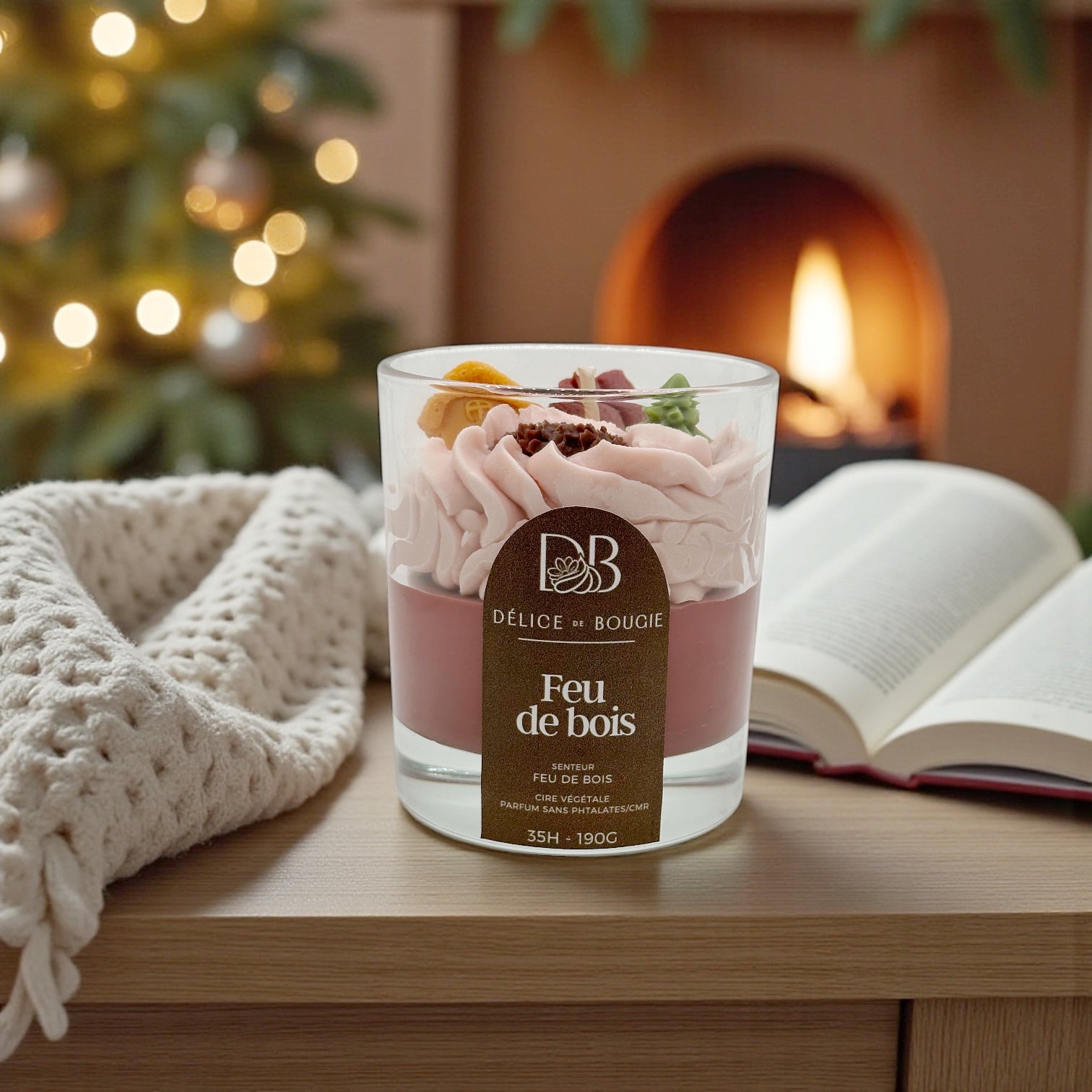 Bougie chantilly | Feu de bois