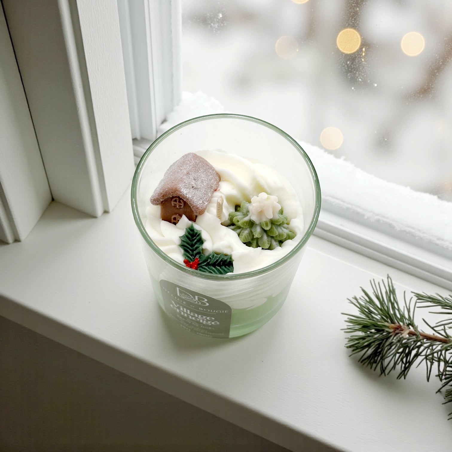 Bougie chantilly | Village enneigé