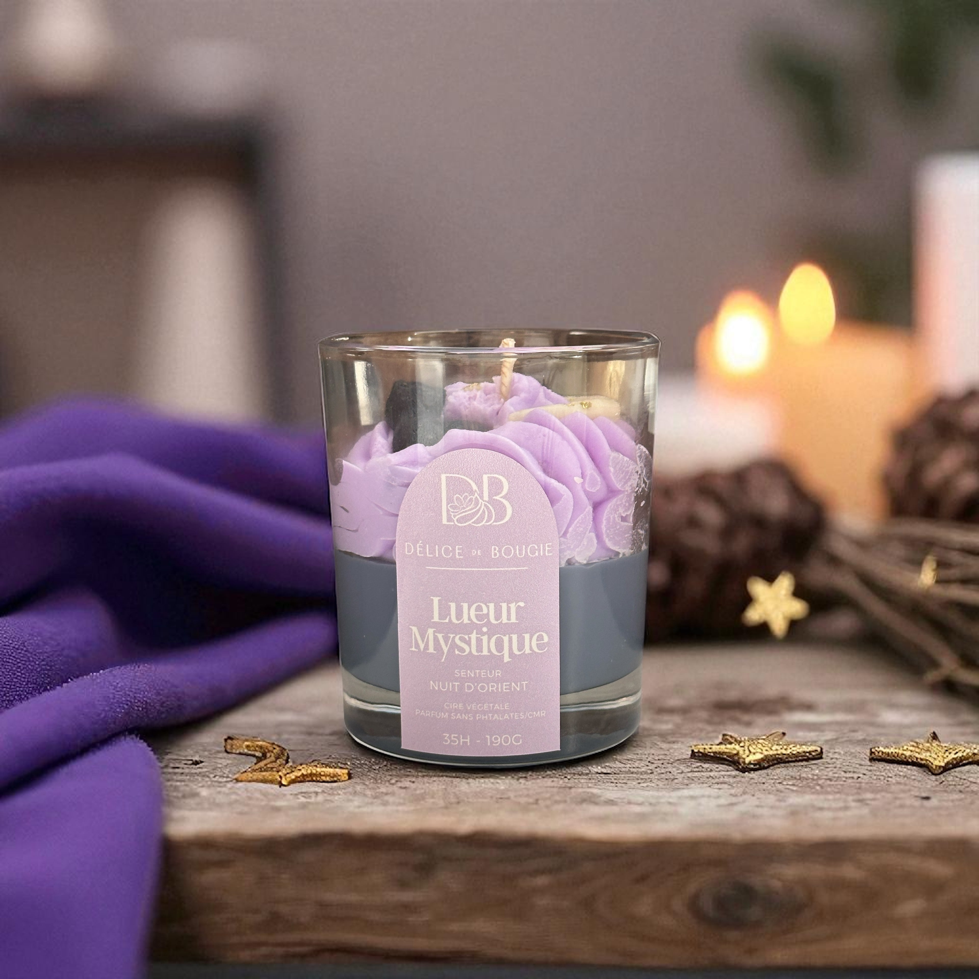 Bougie chantilly | Lueur Mystique