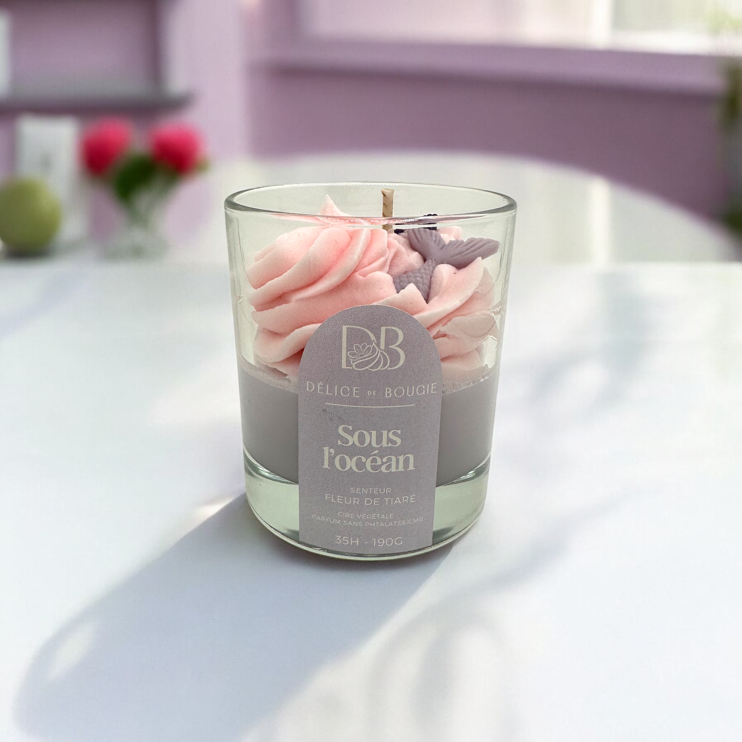 Bougie chantilly | Sous l'océan | Fleur de tiaré