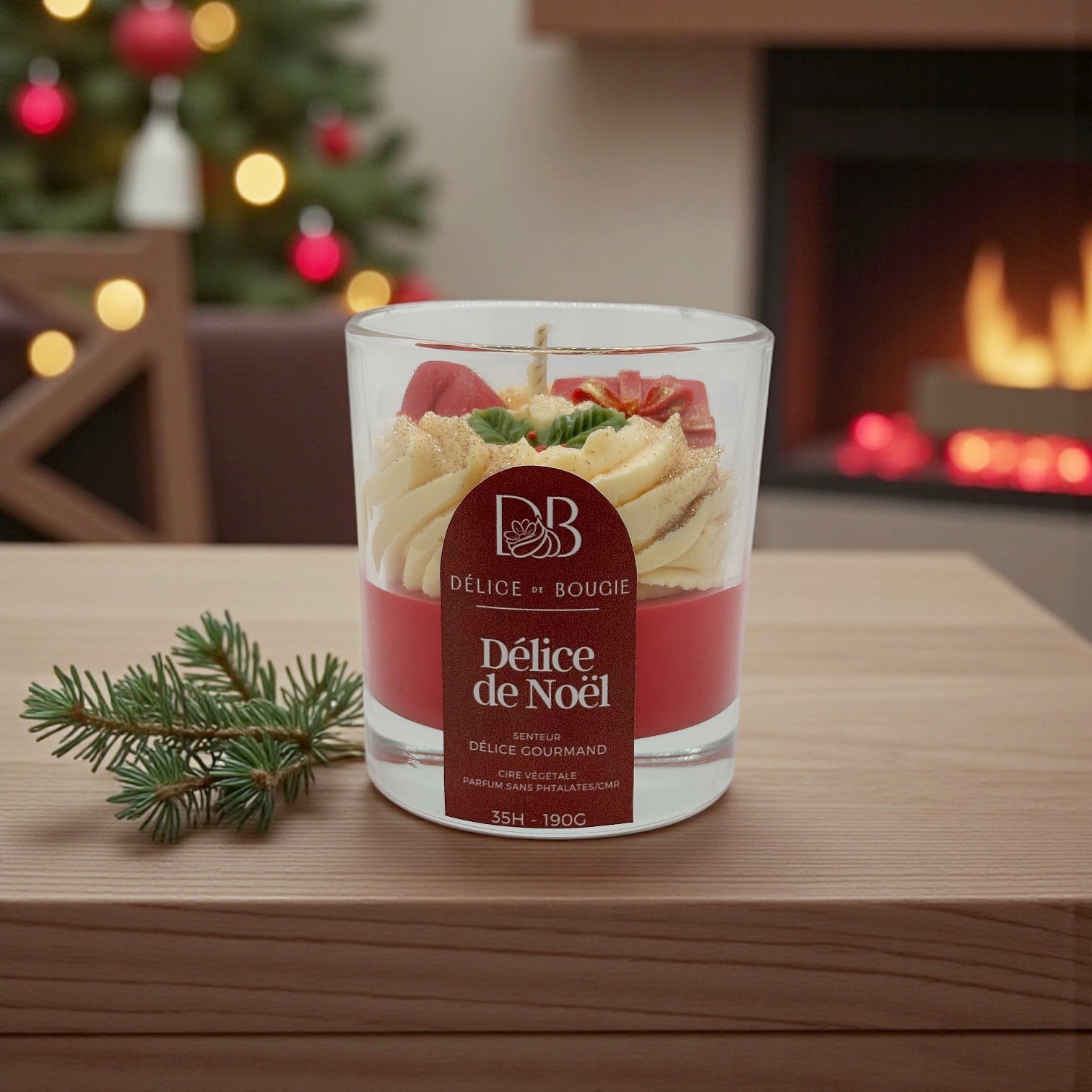 Bougie chantilly | Délice de Noël