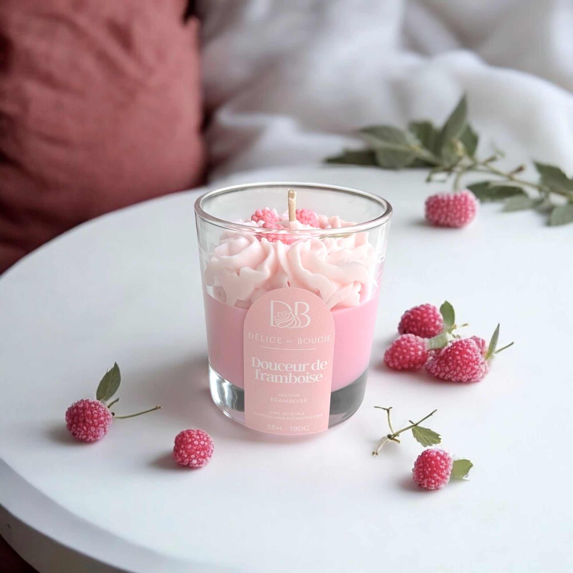 Bougie chantilly | Douceur de framboise