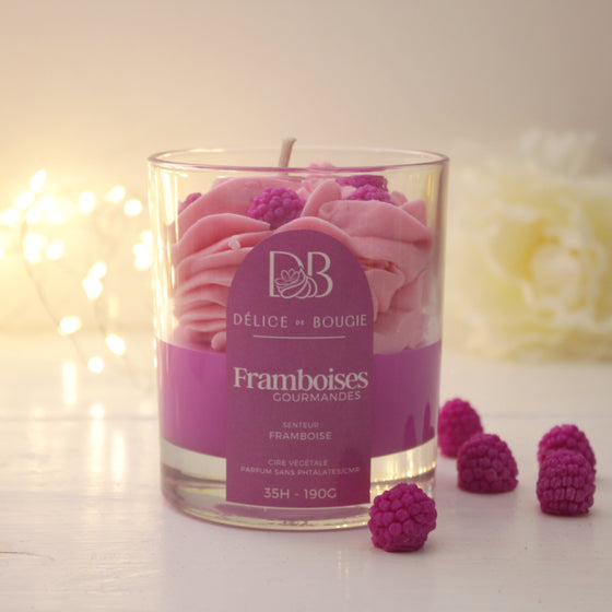 Bougie chantilly | Framboises gourmandes