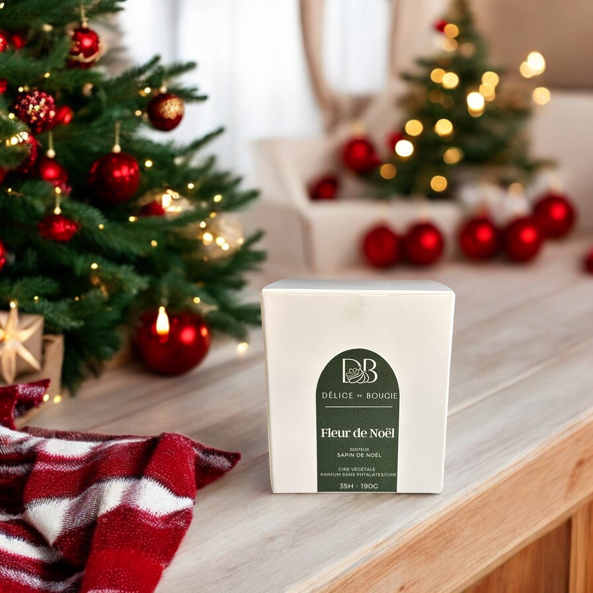 Bougie chantilly | Fleur de Noël