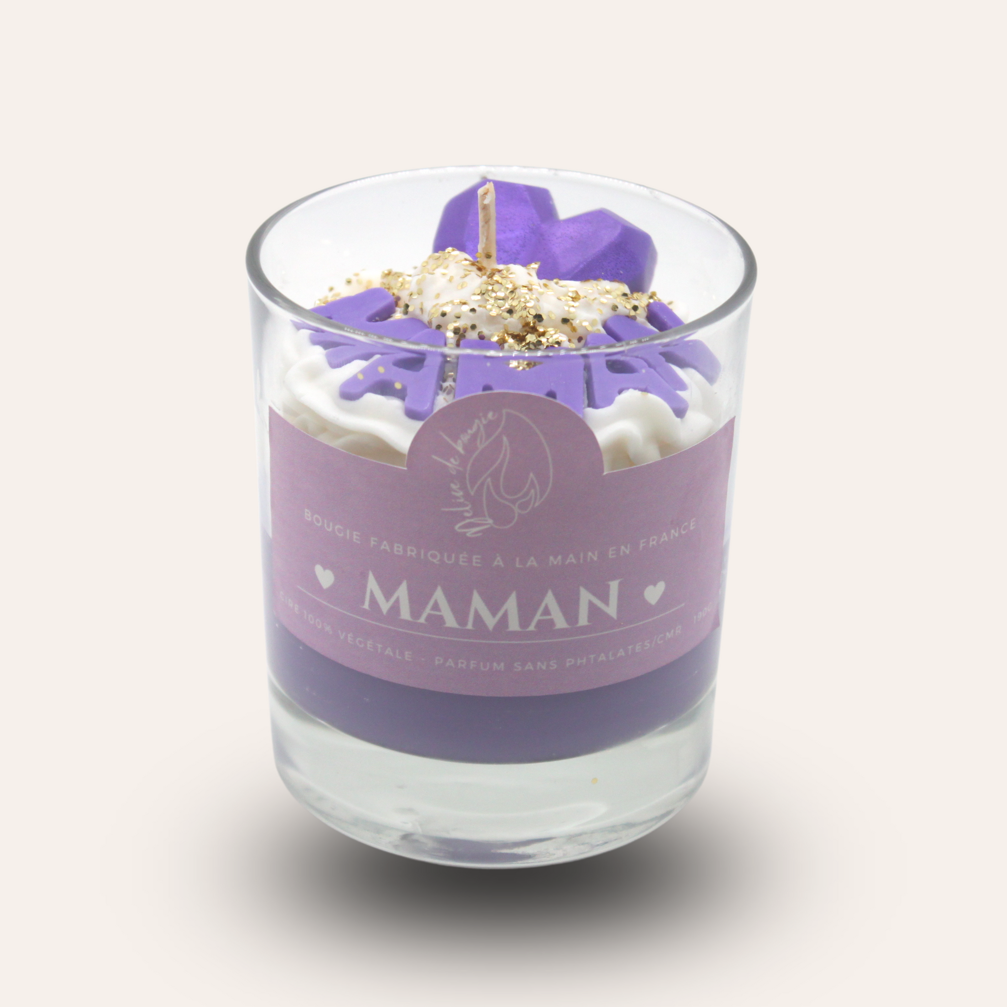 Bougie chantilly - Maman - Lavande